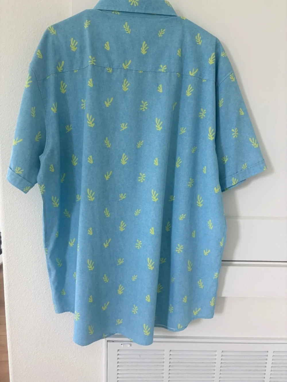 RSVLTS Light Blue Short-Sleeve Button-Down Shirt with Lime Print - Picture 2 of 8